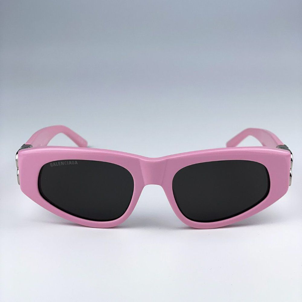 SALE! NEW Balenciaga BB0095S 013 Pink Silver Grey Cat Eye Unisex Sunglasses - Picture 2 of 13